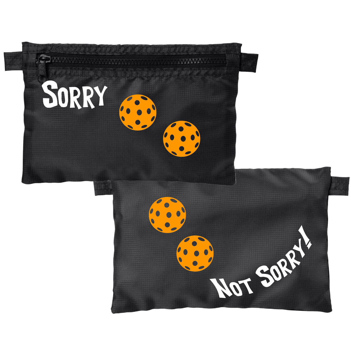 Sorry Not Sorry With Pickleballs (Customizable) | Pickleball Stash Pouch Bag | Small Size Court Stash Bag