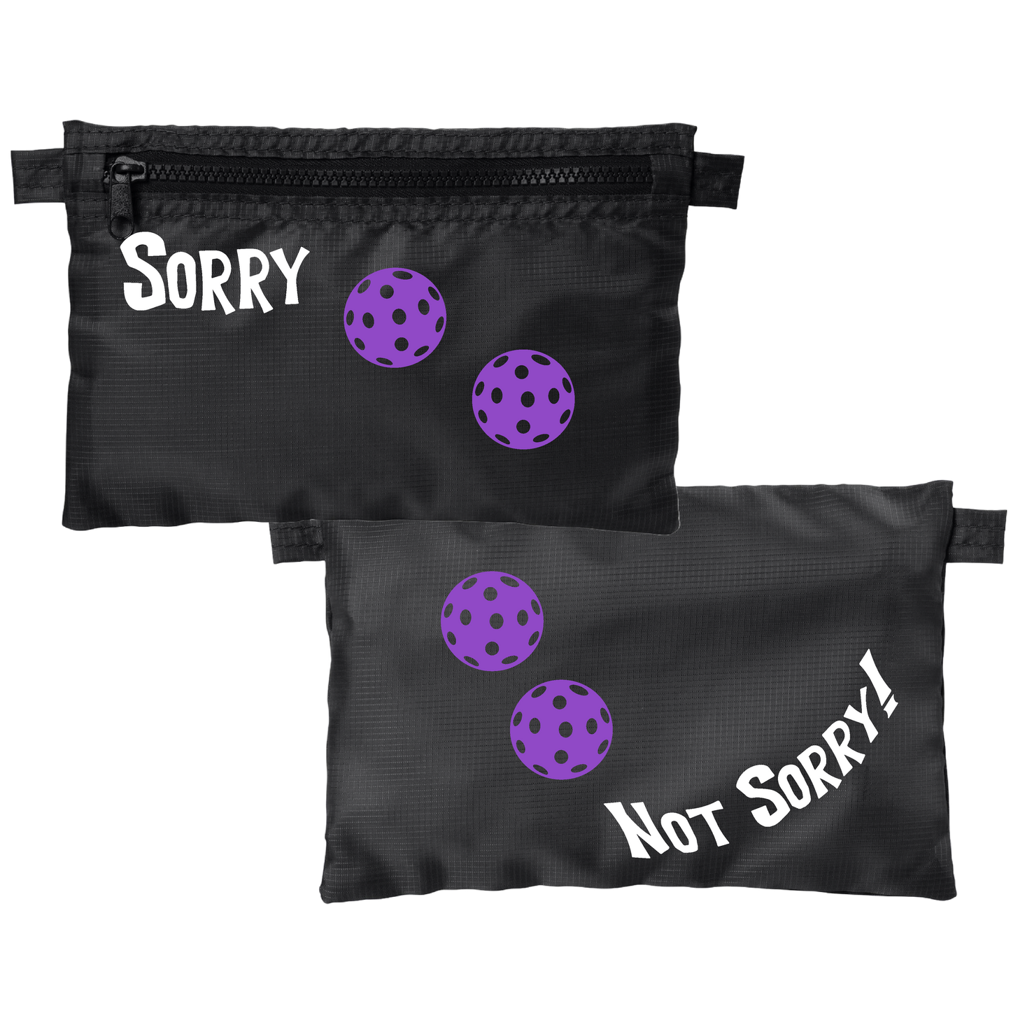 Sorry Not Sorry With Pickleballs (Customizable) | Pickleball Stash Pouch Bag | Small Size Court Stash Bag