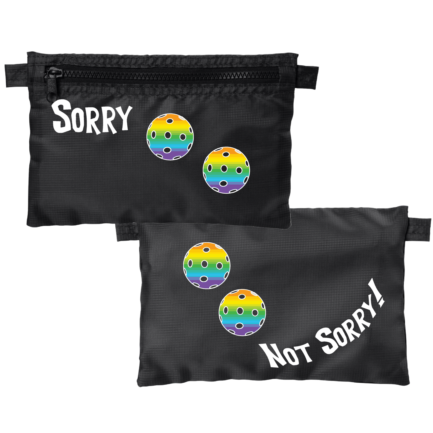 Sorry Not Sorry With Pickleballs (Customizable) | Pickleball Stash Pouch Bag | Small Size Court Stash Bag