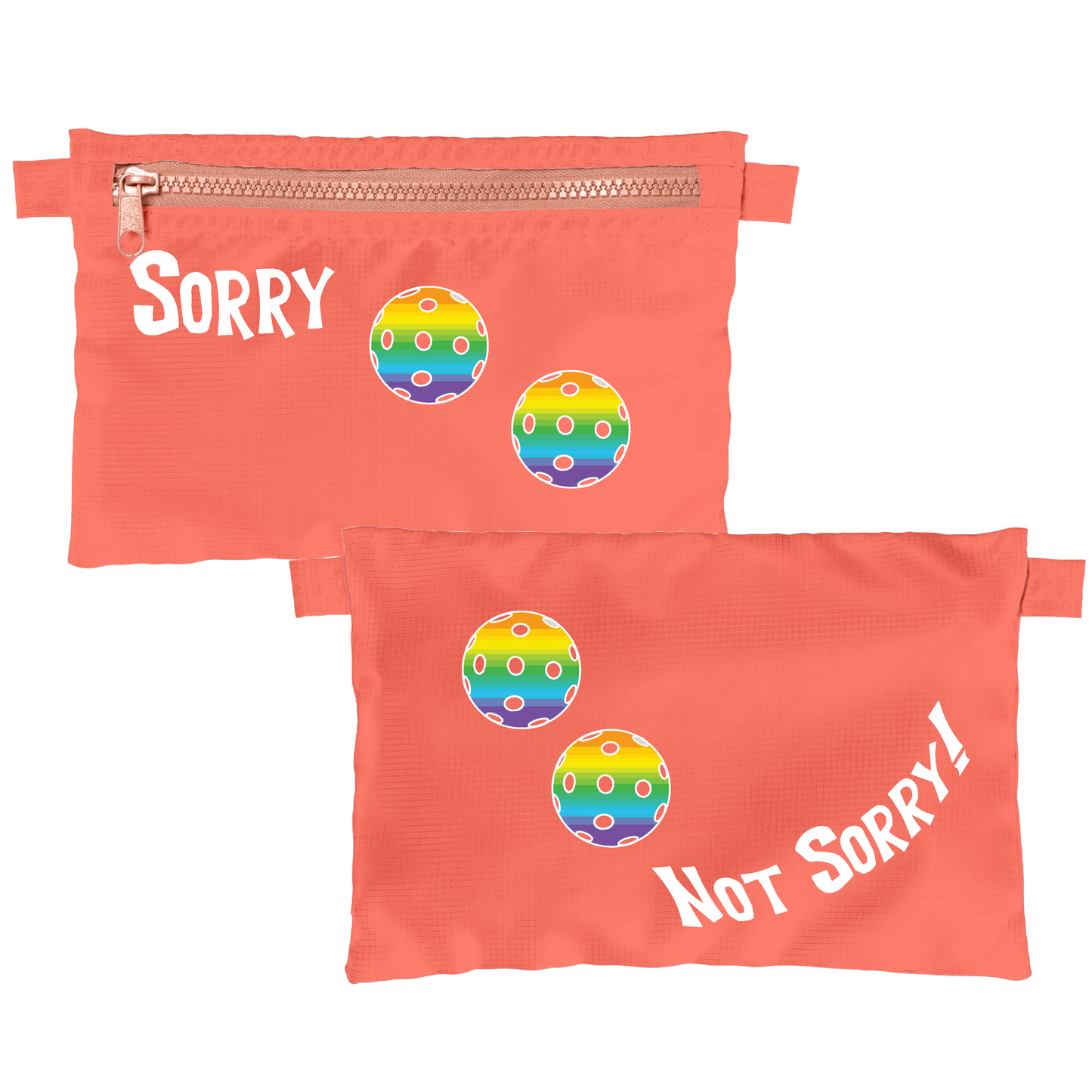 Sorry Not Sorry With Pickleballs (Customizable) | Pickleball Stash Pouch Bag | Small Size Court Stash Bag