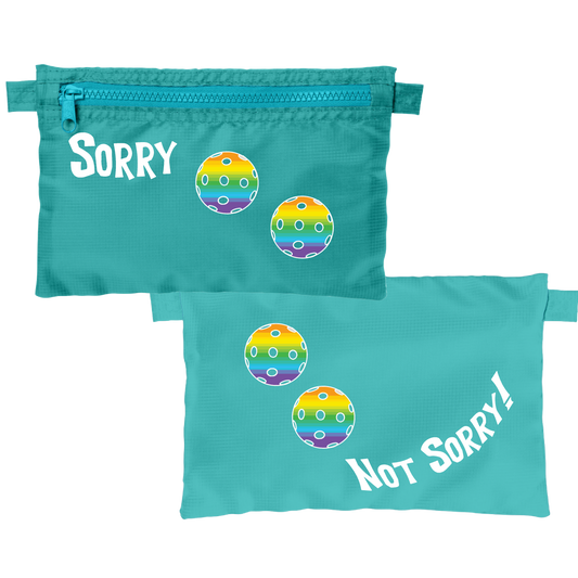 Sorry Not Sorry With Pickleballs (Customizable) | Pickleball Stash Pouch Bag | Small Size Court Stash Bag