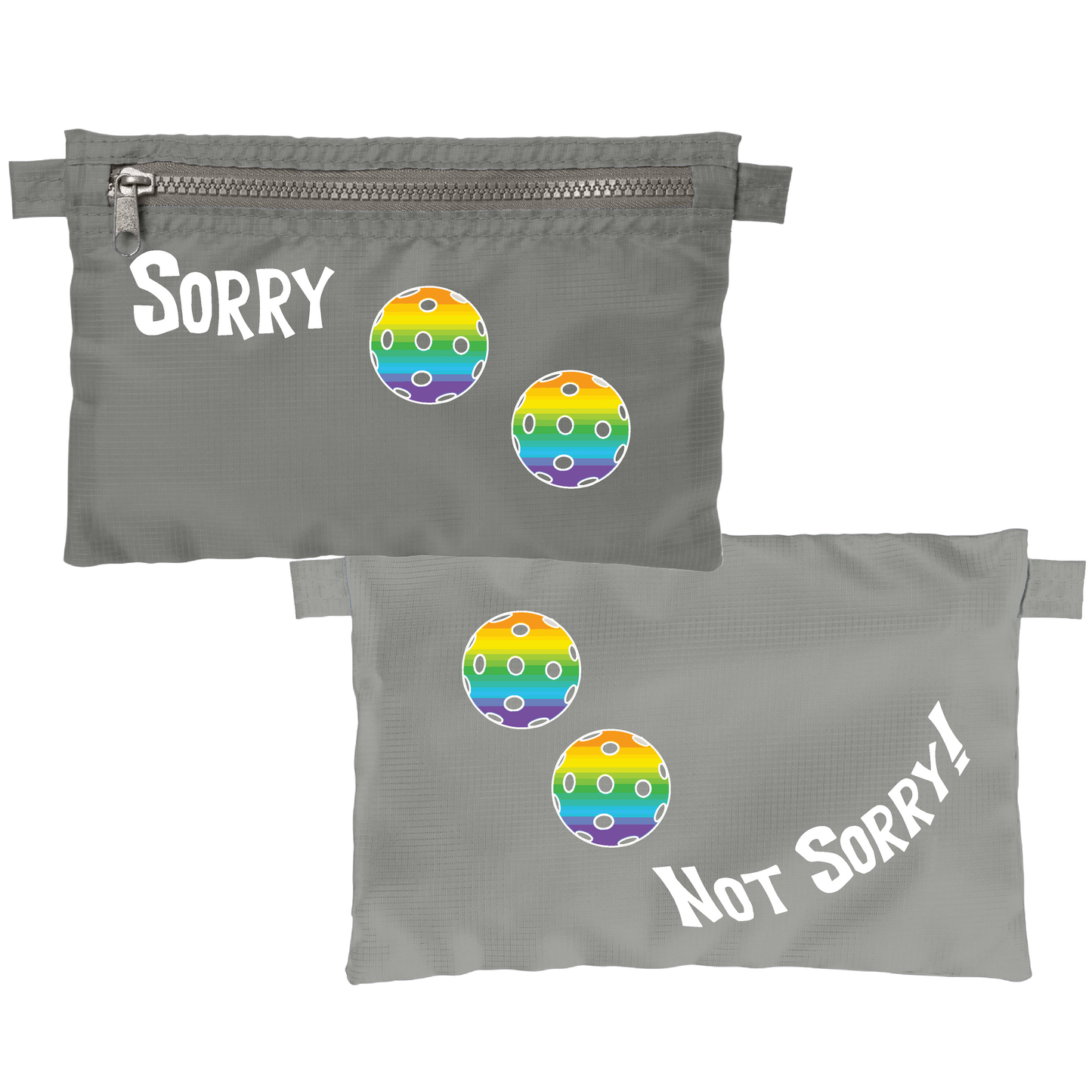 Sorry Not Sorry With Pickleballs (Customizable) | Pickleball Stash Pouch Bag | Small Size Court Stash Bag