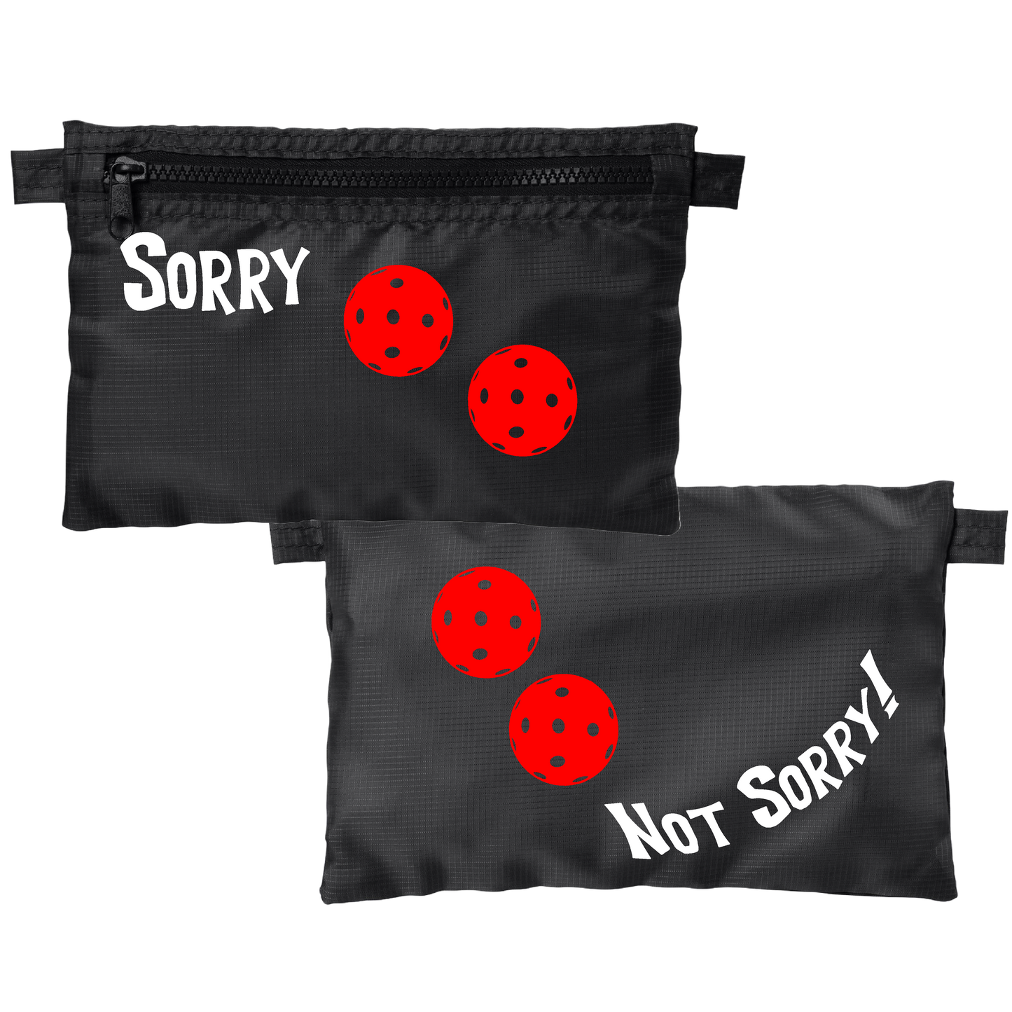 Sorry Not Sorry With Pickleballs (Customizable) | Pickleball Stash Pouch Bag | Small Size Court Stash Bag