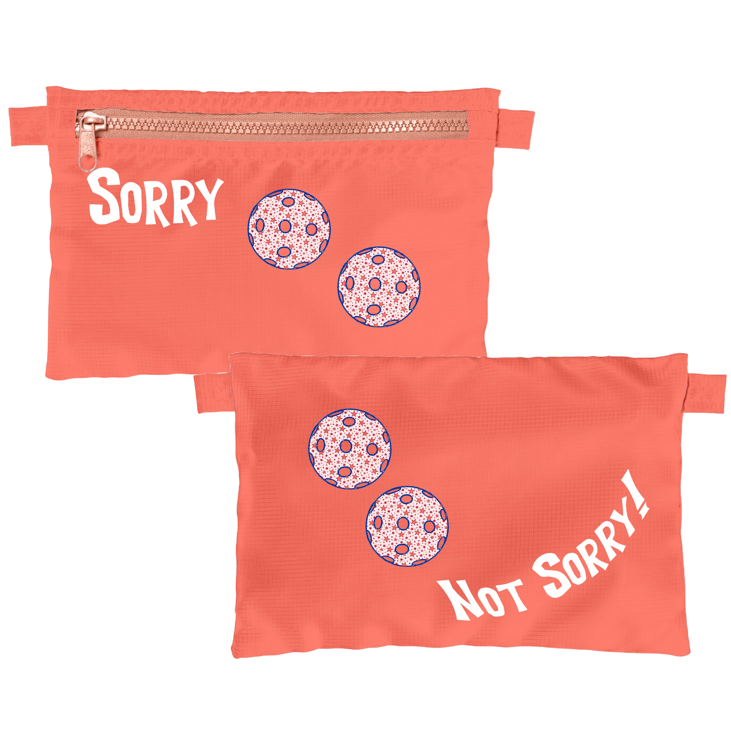 Sorry Not Sorry With Pickleballs (Customizable) | Pickleball Stash Pouch Bag | Small Size Court Stash Bag