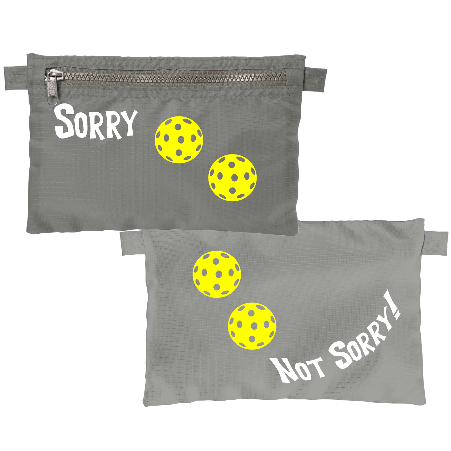 Sorry Not Sorry With Pickleballs (Customizable) | Pickleball Stash Pouch Bag | Small Size Court Stash Bag