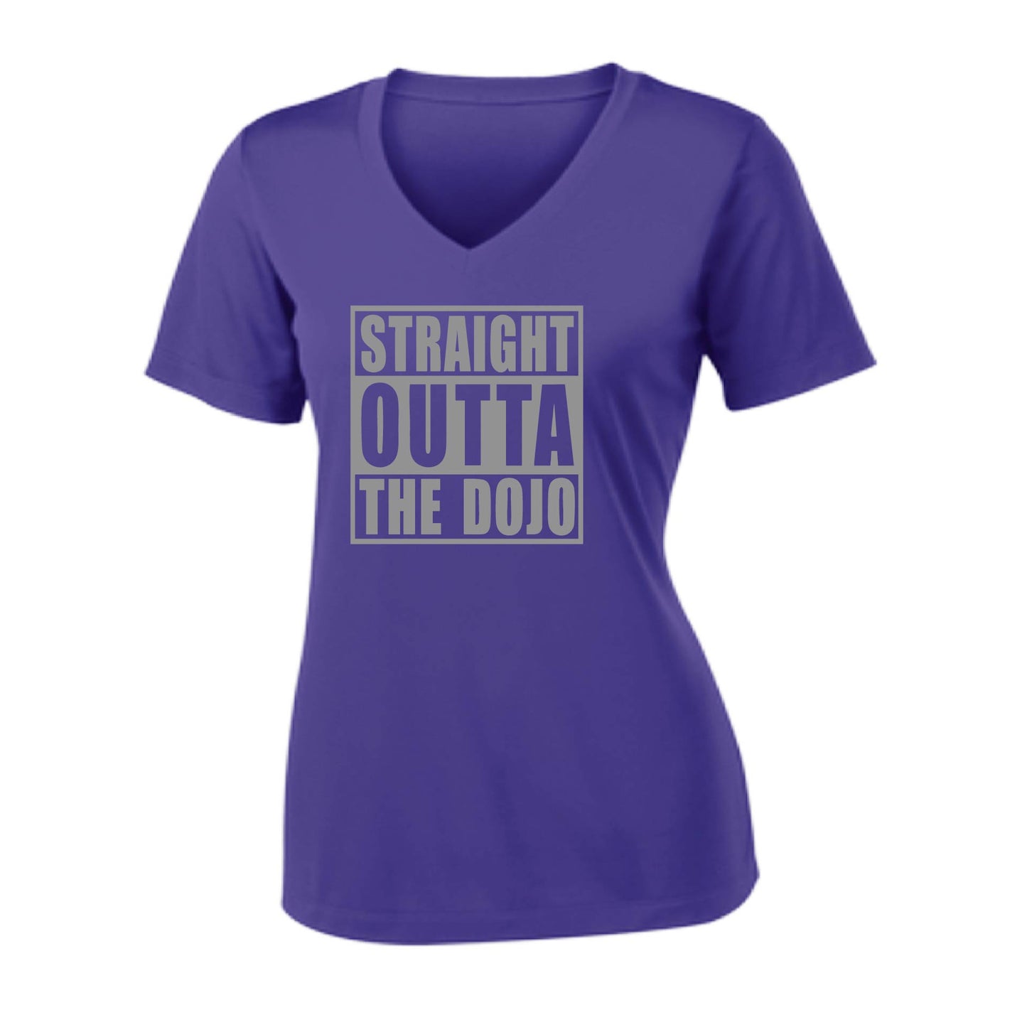 Straight Otta the Dojo | Women's Short Sleeve V-Neck Karate Performance T-Shirts | 100% Polyester