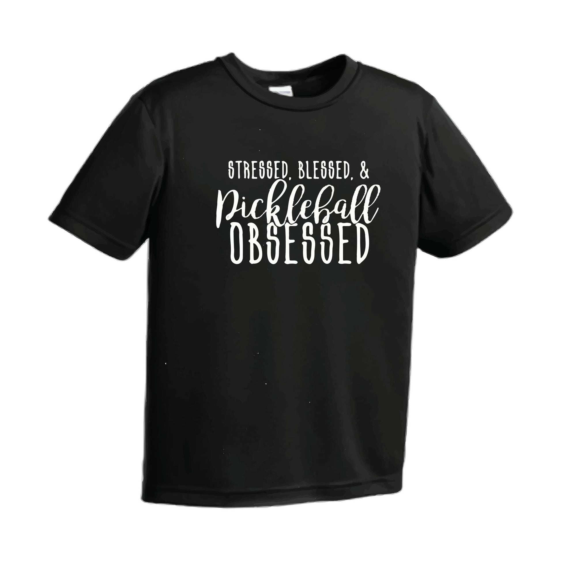 Stressed Blessed & Pickleball Obsessed | Men's Short Sleeve Athletic Performance T-Shirt | 100% Polyester