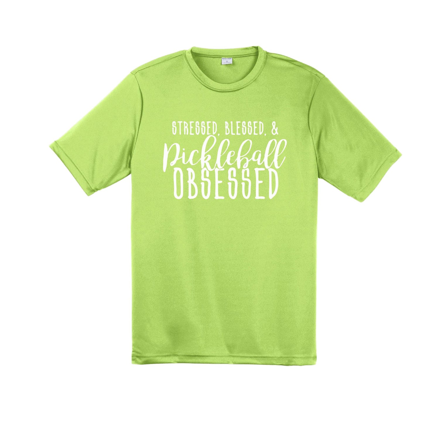 Stressed Blessed & Pickleball Obsessed | Men's Short Sleeve Athletic Performance T-Shirt | 100% Polyester
