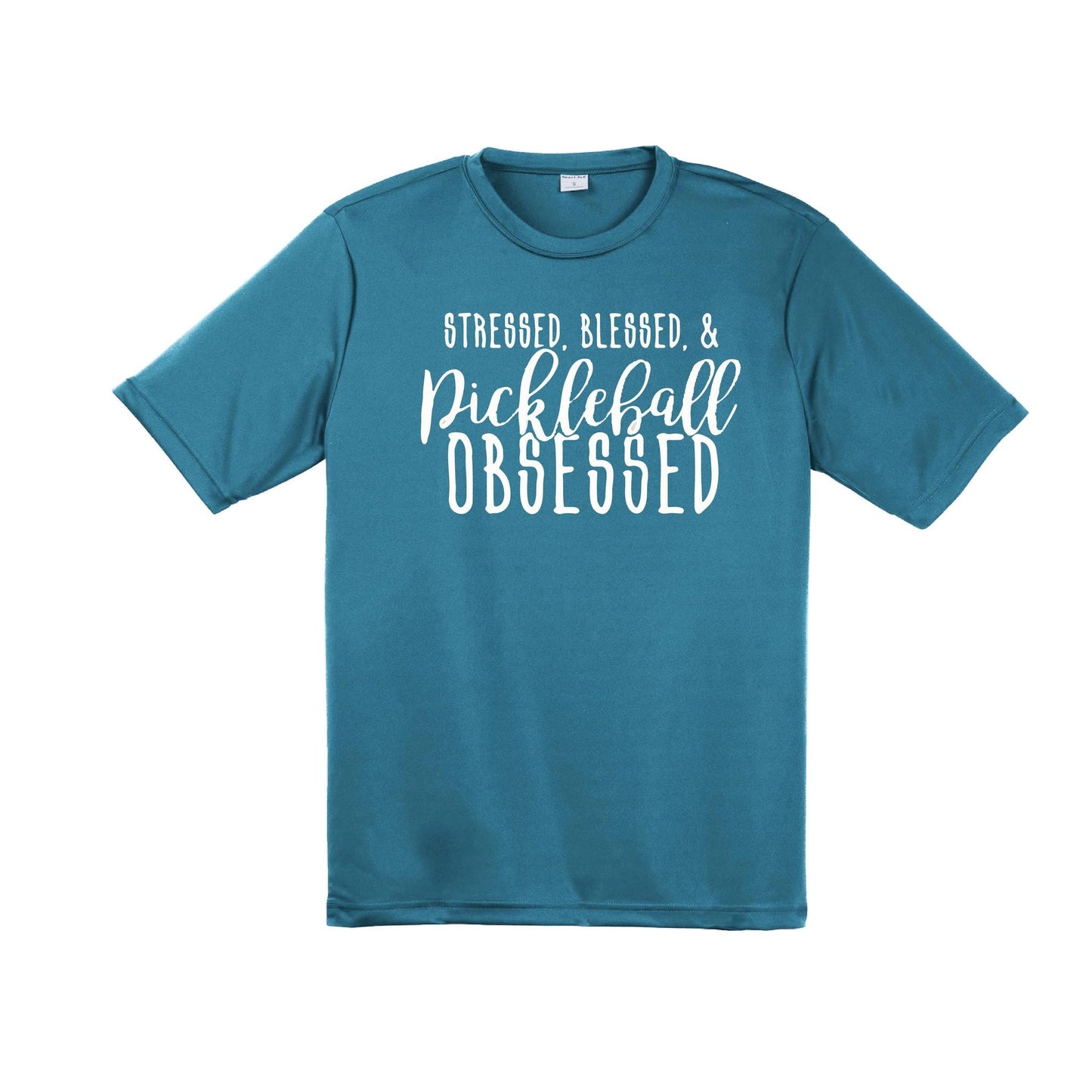 Stressed Blessed & Pickleball Obsessed | Men's Short Sleeve Athletic Performance T-Shirt | 100% Polyester