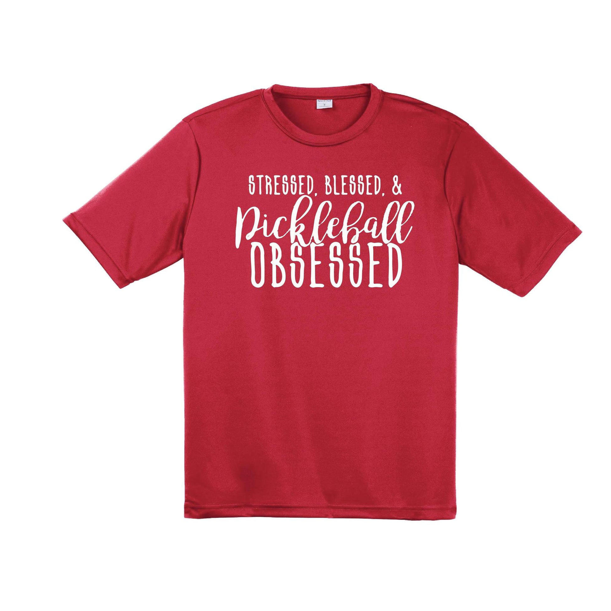 Stressed Blessed & Pickleball Obsessed | Men's Short Sleeve Athletic Performance T-Shirt | 100% Polyester