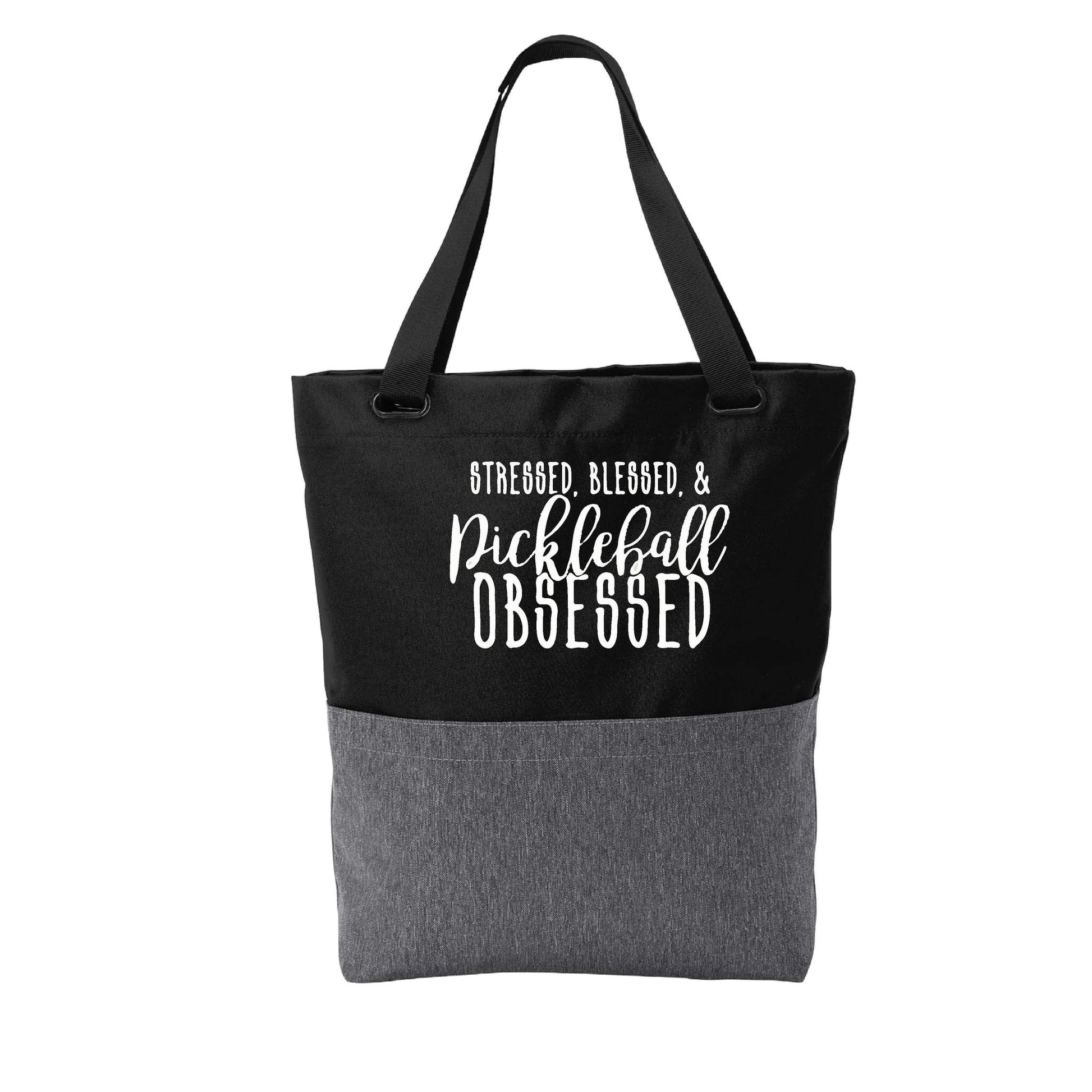 Stressed, Blessed, Pickleball Obsessed | Pickleball Sports Convertible Tote Bag | Medium Size Court Tote Bag