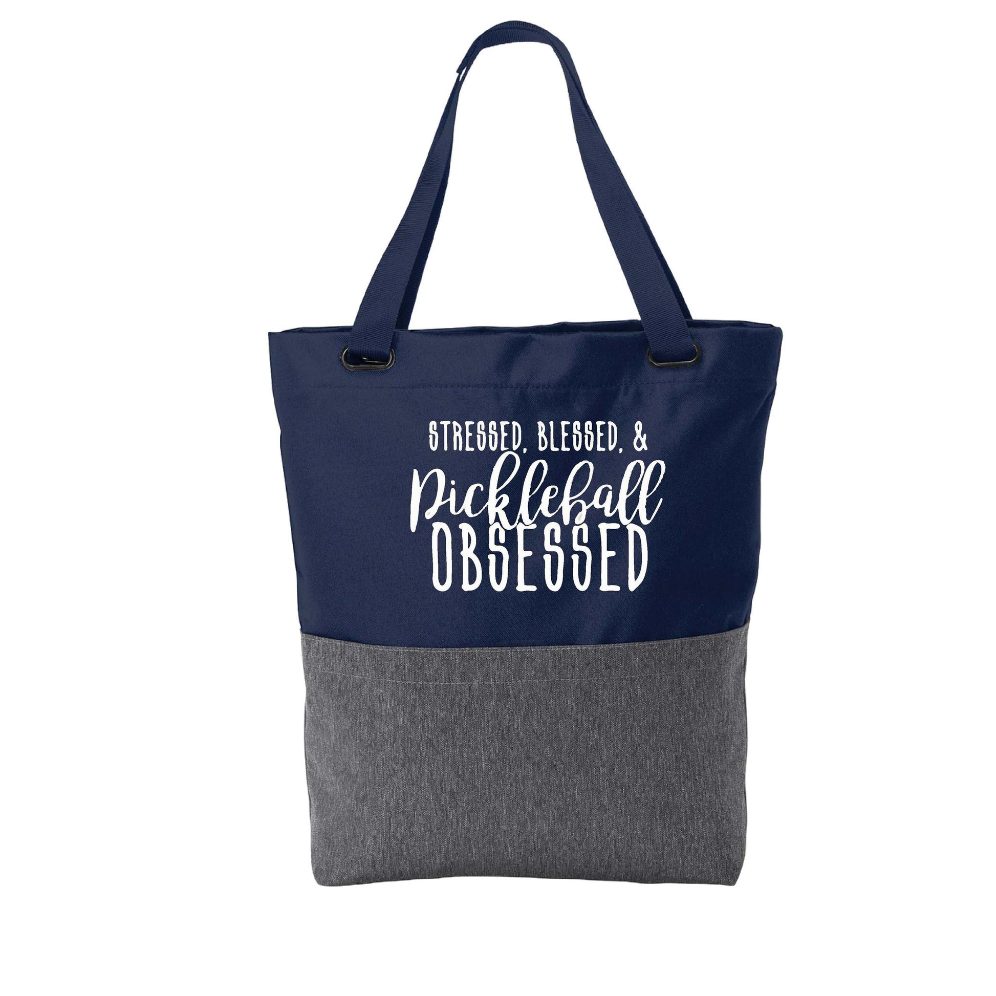 Stressed, Blessed, Pickleball Obsessed | Pickleball Sports Convertible Tote Bag | Medium Size Court Tote Bag