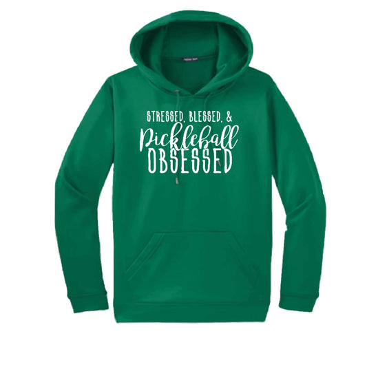 Stressed Blessed & Pickleball Obsessed | Unisex Hoodie Athletic Sweatshirt | 50% Cotton/50% Polyester