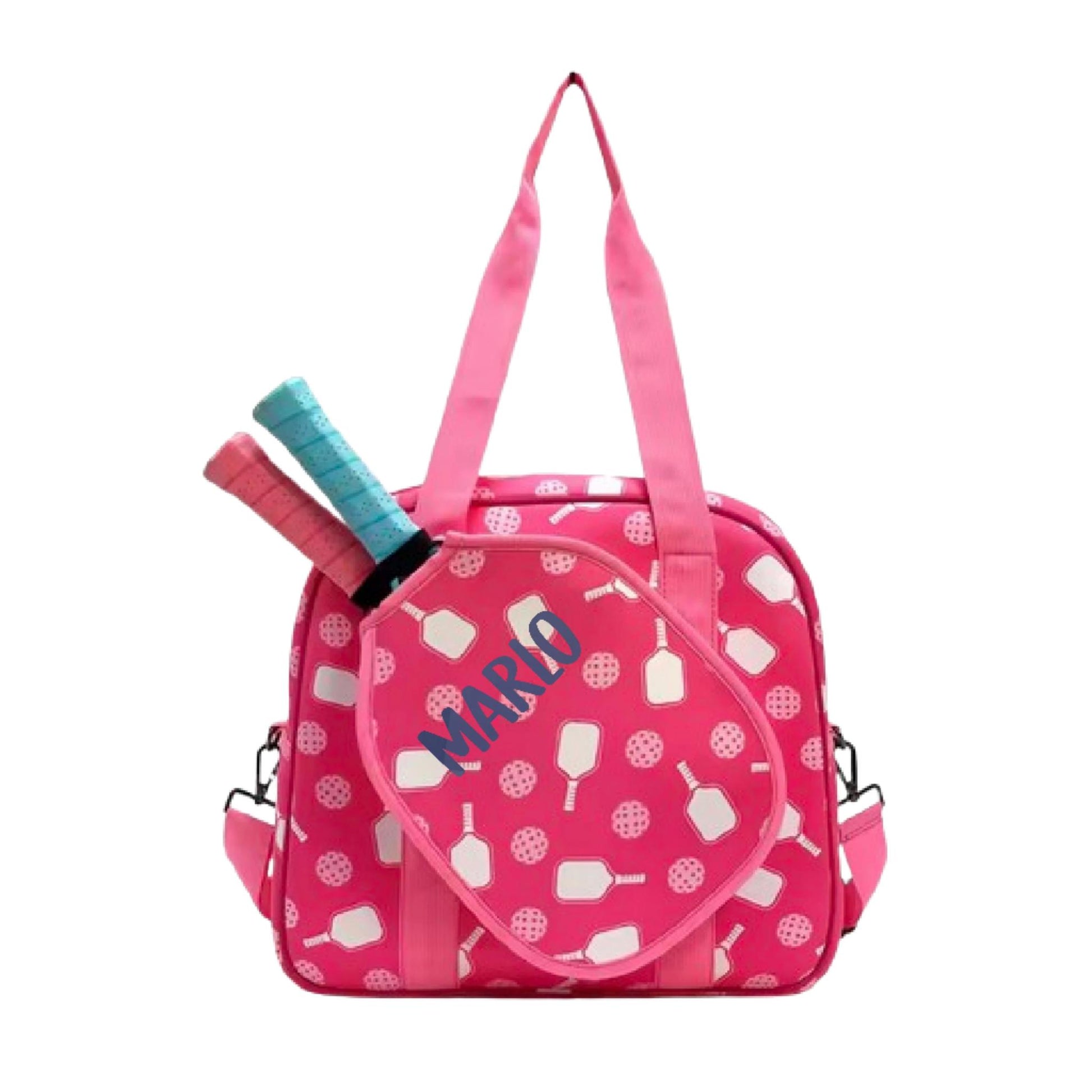 "Sugar Rush" Pink and Yellow Pickleball Bag (Free Customization) | Pickleball Sports Bag | Medium Size Court Bag