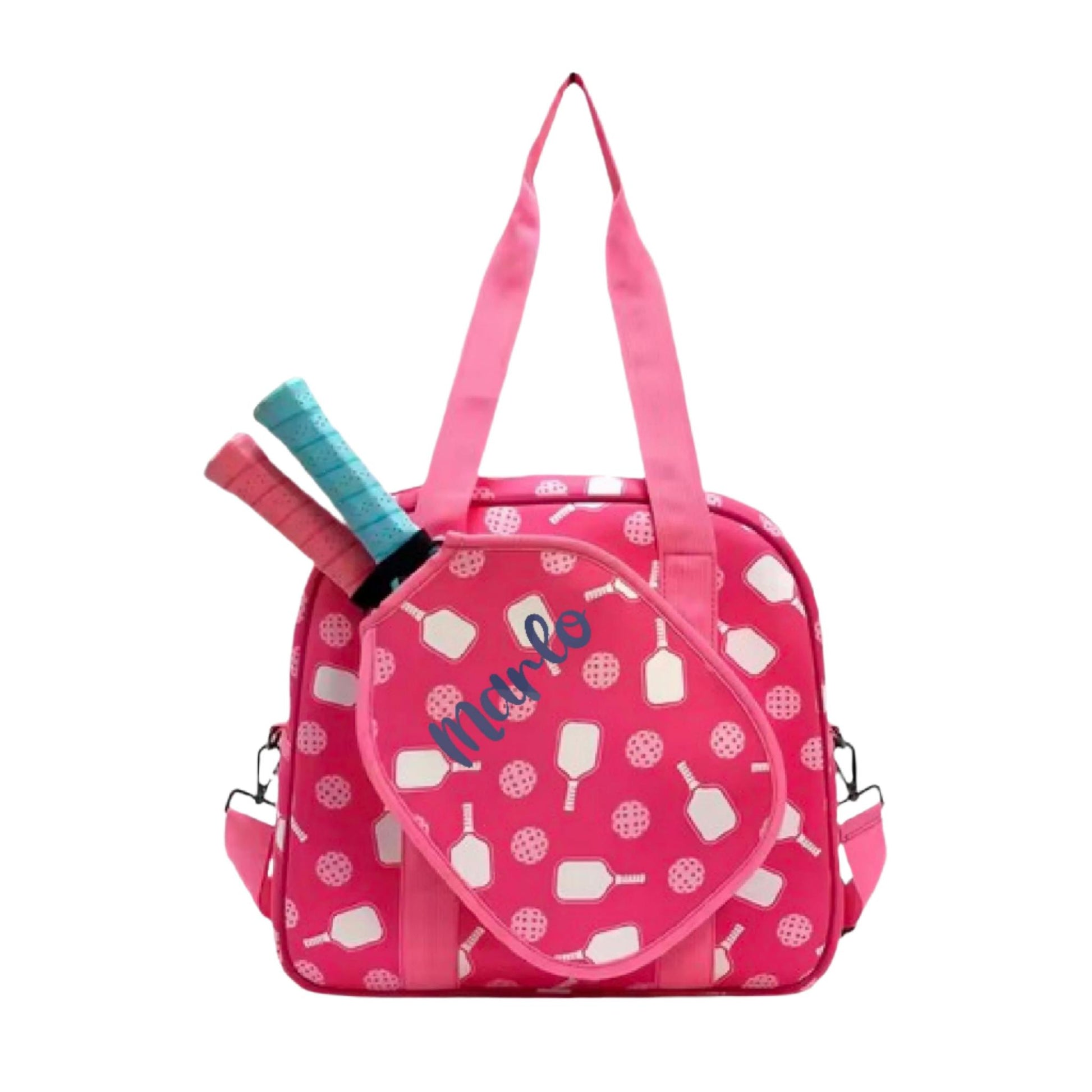 "Sugar Rush" Pink and Yellow Pickleball Bag (Free Customization) | Pickleball Sports Bag | Medium Size Court Bag