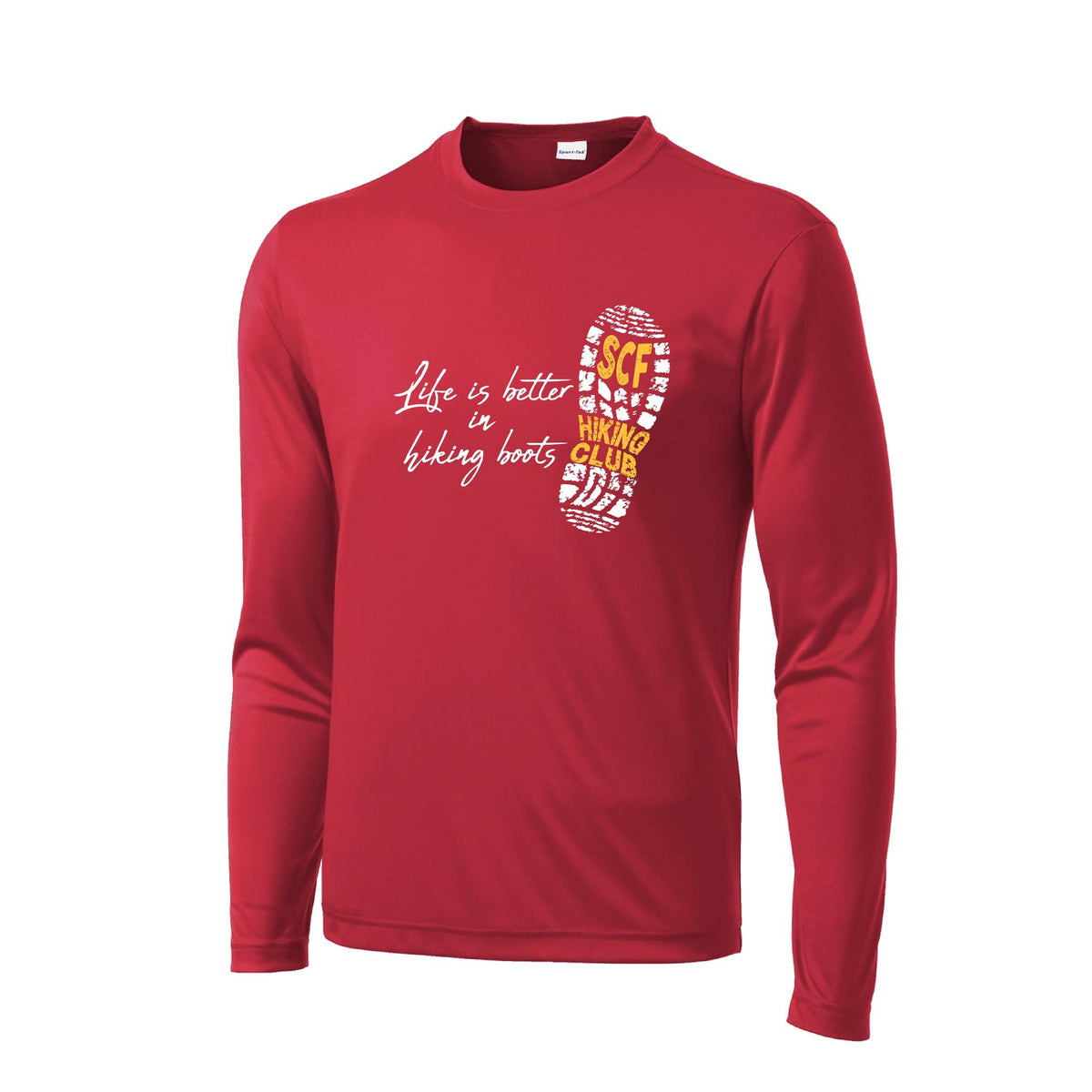 Sun City Festival Hiking Club | Men's Long Sleeve Athletic Performance T-Shirt | 100% Polyester