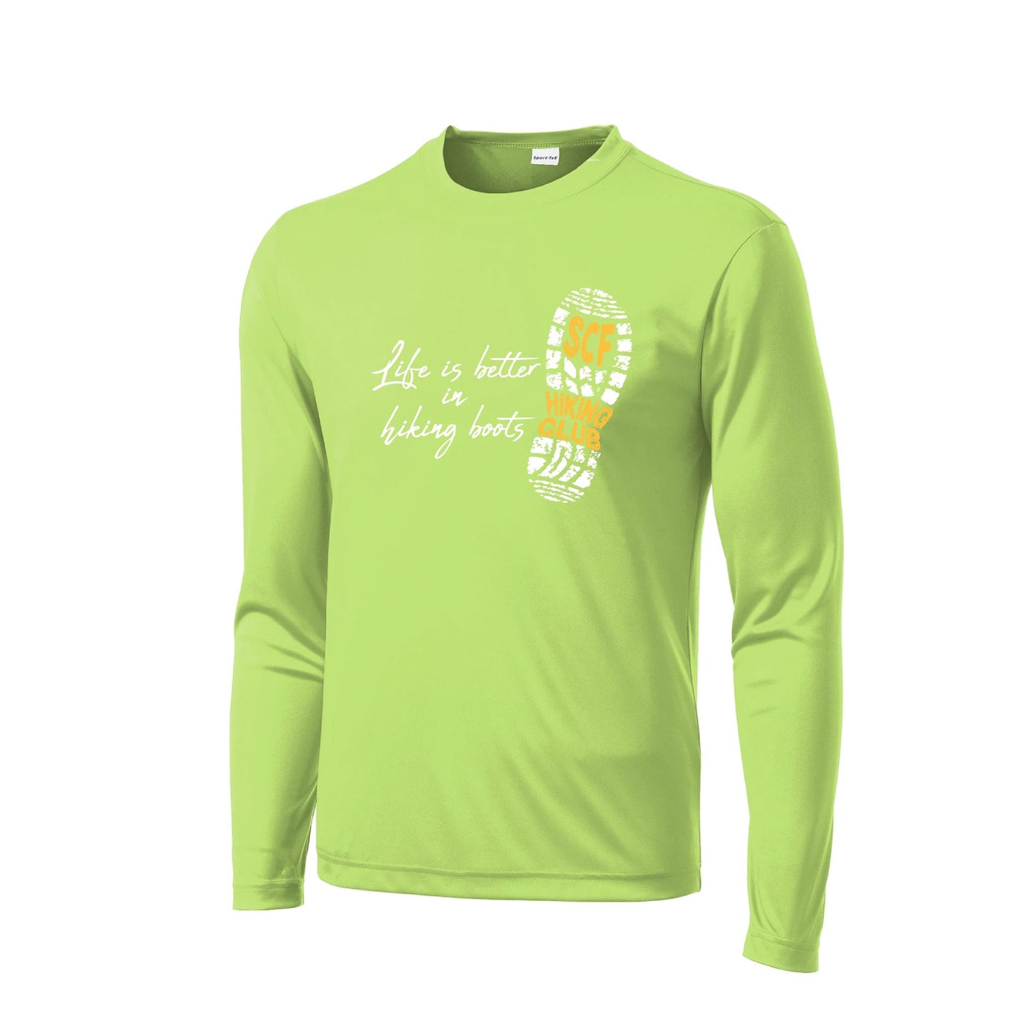Sun City Festival Hiking Club | Men's Long Sleeve Athletic Performance T-Shirt | 100% Polyester
