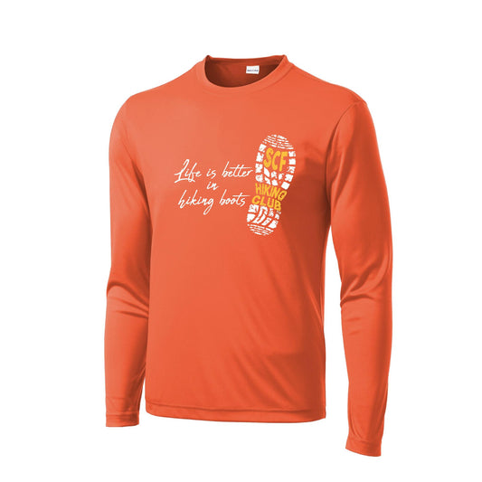 Sun City Festival Hiking Club | Men's Long Sleeve Athletic Performance T-Shirt | 100% Polyester