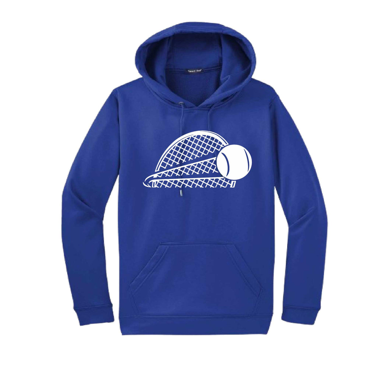 Tennis Half Racquet | Unisex Hoodie Athletic Tennis Sweatshirt | 50% Cotton/50% Polyester