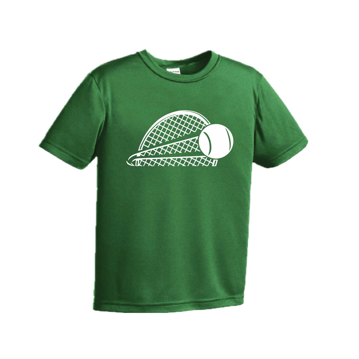 Tennis Half Racquet | Youth Short Sleeve Tennis Performance T-Shirts | 100% Polyester