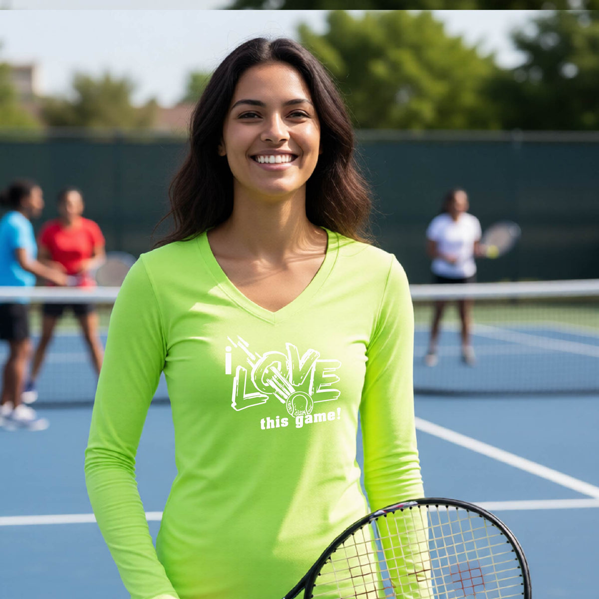 Women's Tennis Shirt – Funny Tennis Performance Athletic Tee - Long-Sleeve