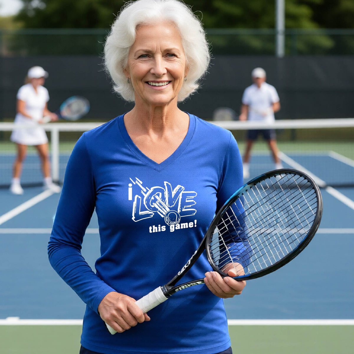 Women's Tennis Shirt – Funny Tennis Performance Athletic Tee - Long-Sleeve