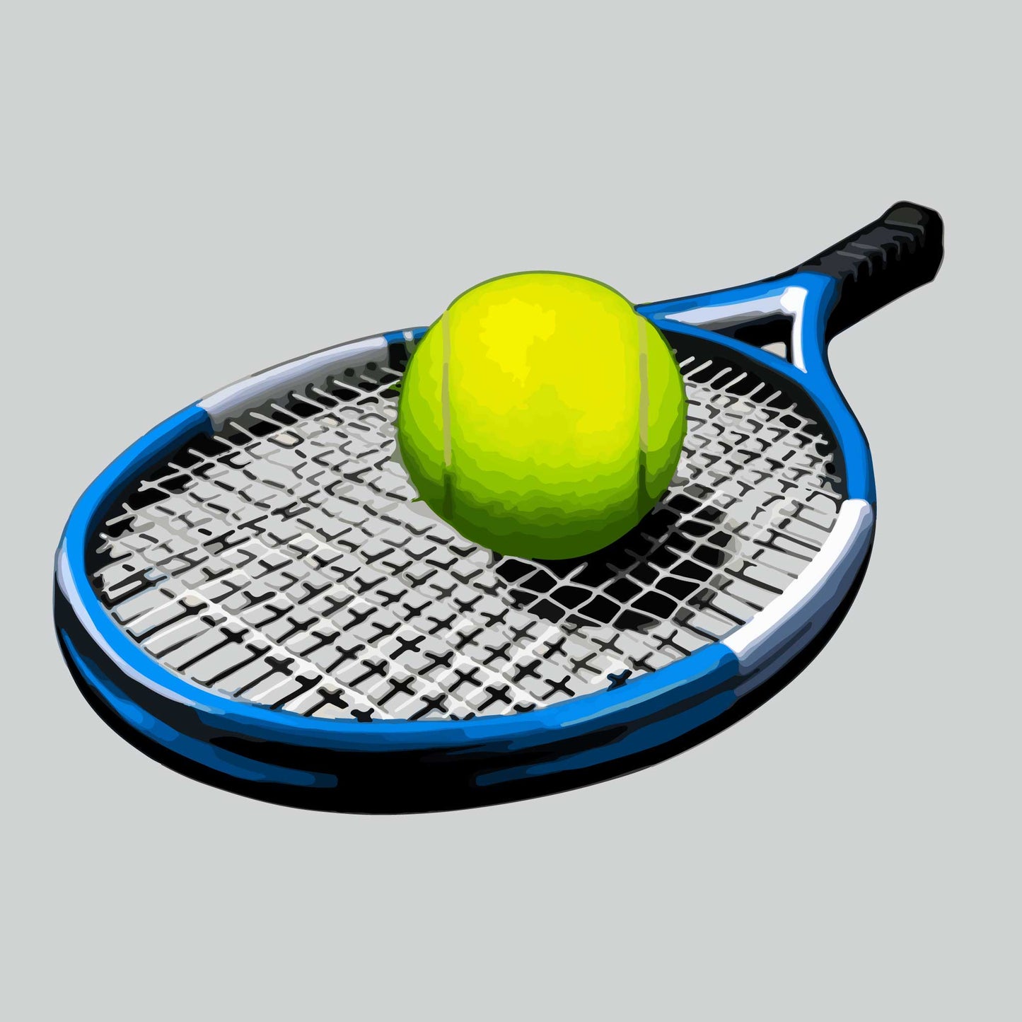 Tennis Racquet and Ball | Men's Sleeveless Athletic Tennis Performance T-Shirt | 100% Polyester