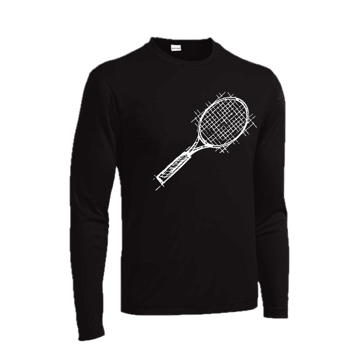 Tennis Retro | Men's Long Sleeve Athletic Tennis Performance T-Shirt | 100% Polyester