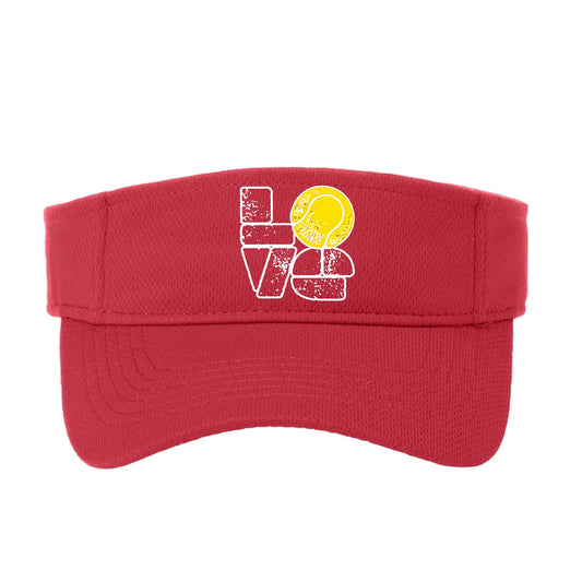 Tennis Love Stacked | Tennis Visors | Moisture Wicking 100% Polyester