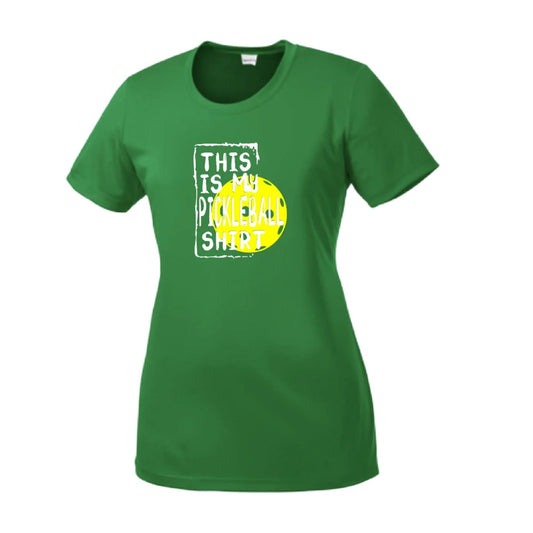 This Is My Pickleball Shirt | Women’s Short Sleeve Crewneck Pickleball Performance T-Shirts | 100% Polyester
