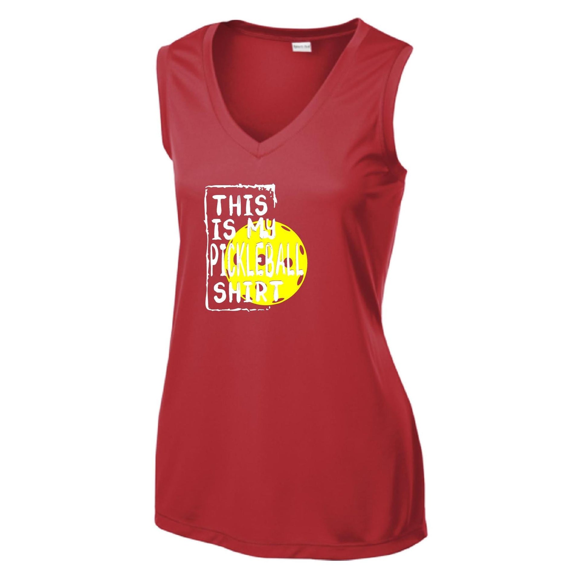 This Is My Pickleball Shirt | Women’s Sleeveless Performance T-Shirt | 100% Polyester
