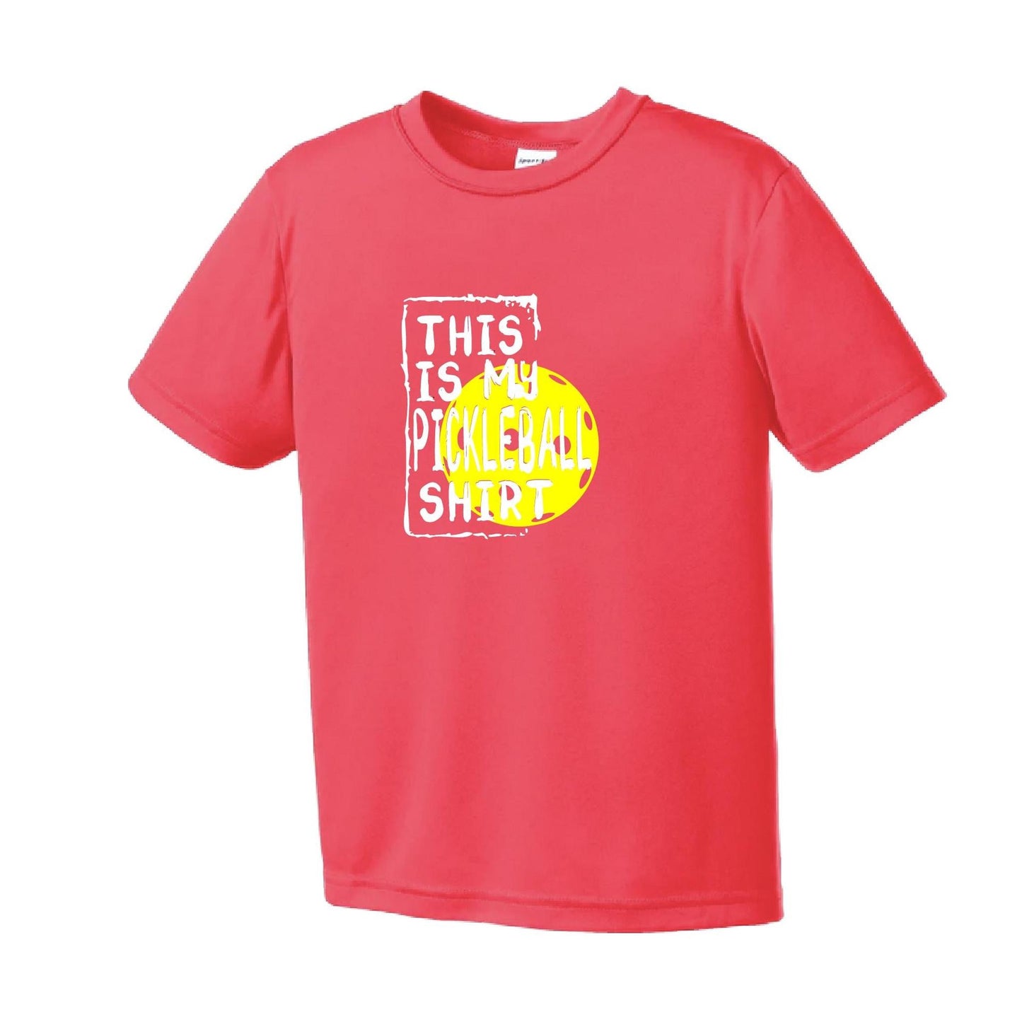 This Is My Pickleball Shirt | Youth Short Sleeve Pickleball Performance T-Shirts | 100% Polyester