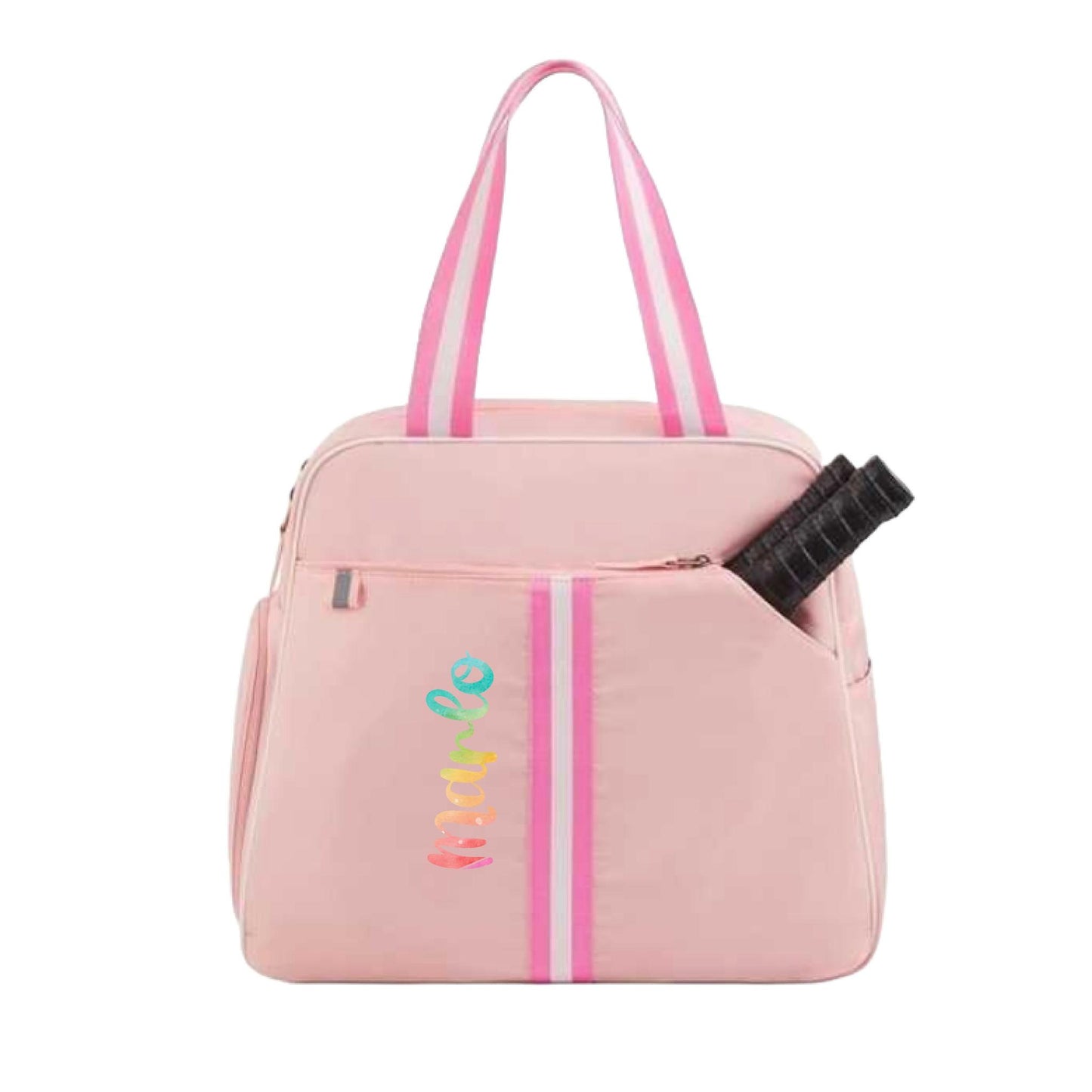 "Timeless" Pink Pickleball Bag (Free Personalization) | Pickleball Sports Bag | Medium Size Court Bag