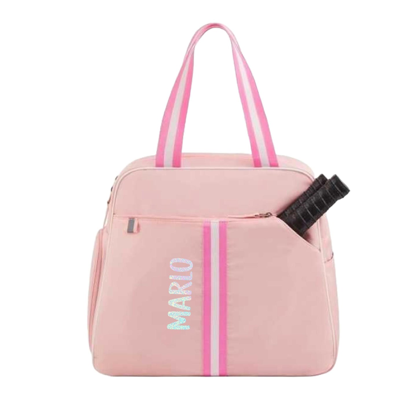 "Timeless" Pink Pickleball Bag (Free Personalization) | Pickleball Sports Bag | Medium Size Court Bag