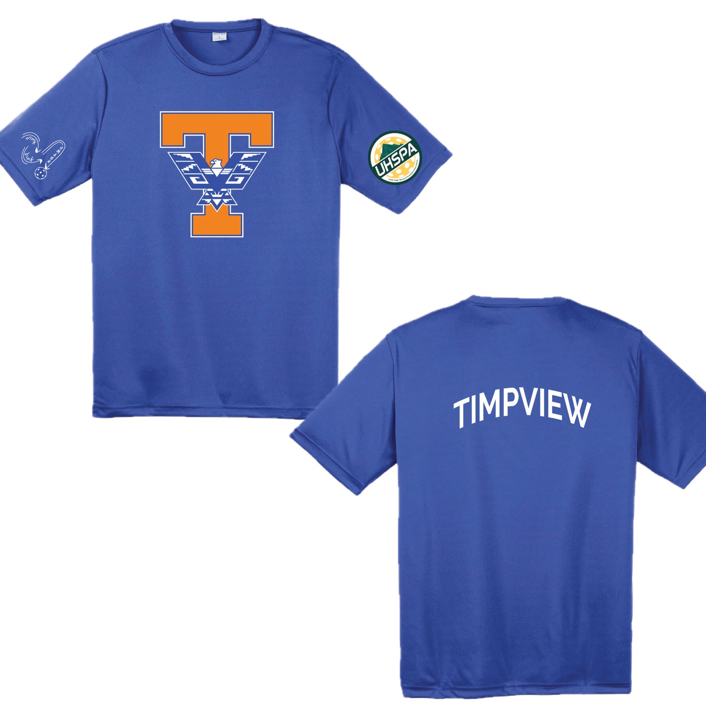 Timpview High USHPA | Men's Short Sleeve White Crewneck T-Shirts | 100% Polyester