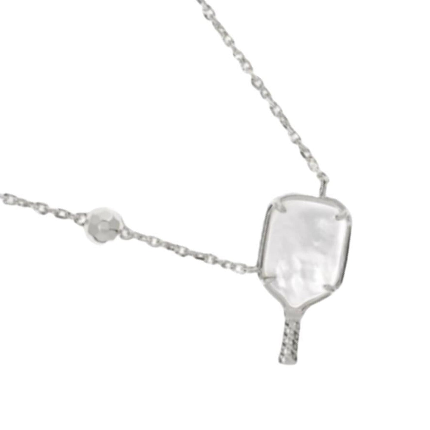 Tiny Silver Pickleball Paddle And Ball Necklace | Pickleball Jewelry | Fun Pickleball Gifts