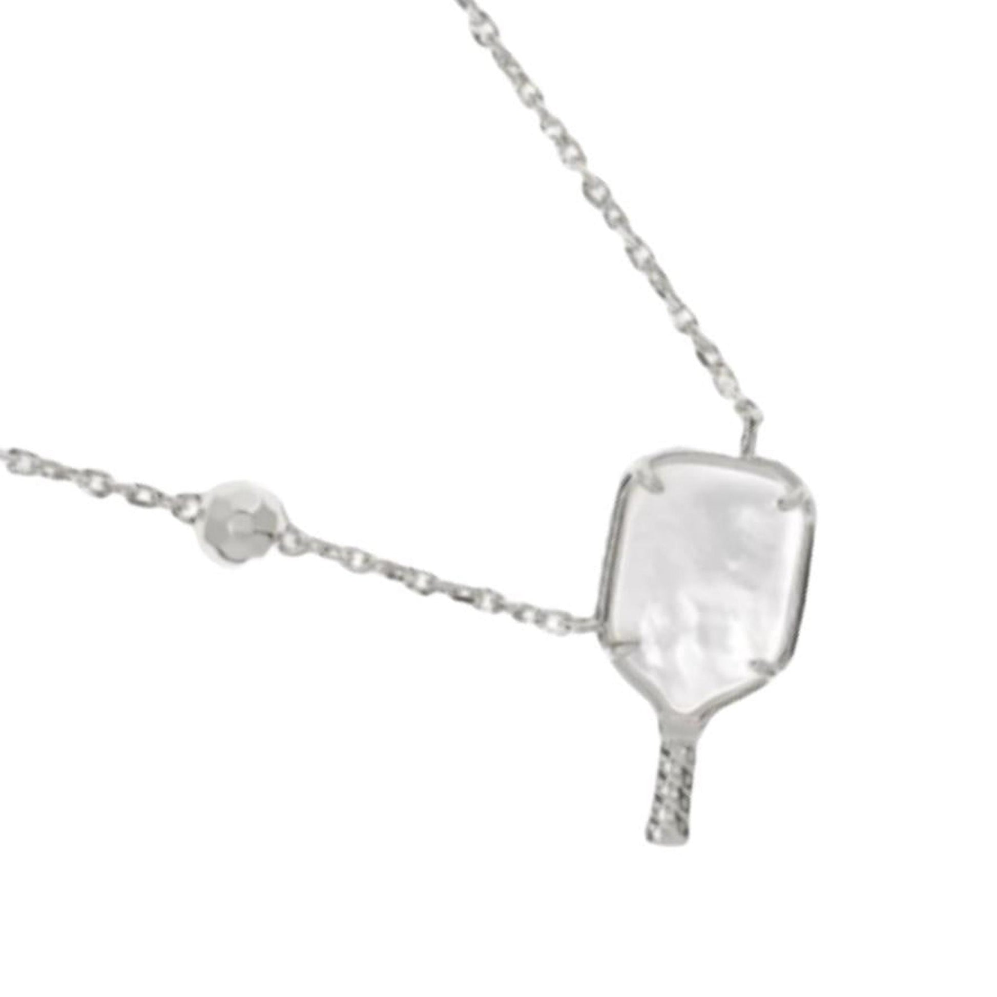 Tiny Silver Pickleball Paddle And Ball Necklace | Pickleball Jewelry | Fun Pickleball Gifts