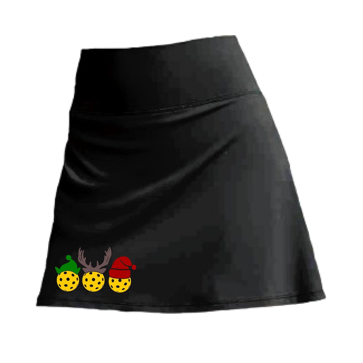Customizable Two Skorts Set (Black & Grey) Christmas Designs | Pickleball Women’s Skorts | High-Performance Skorts with Shorts and Pockets