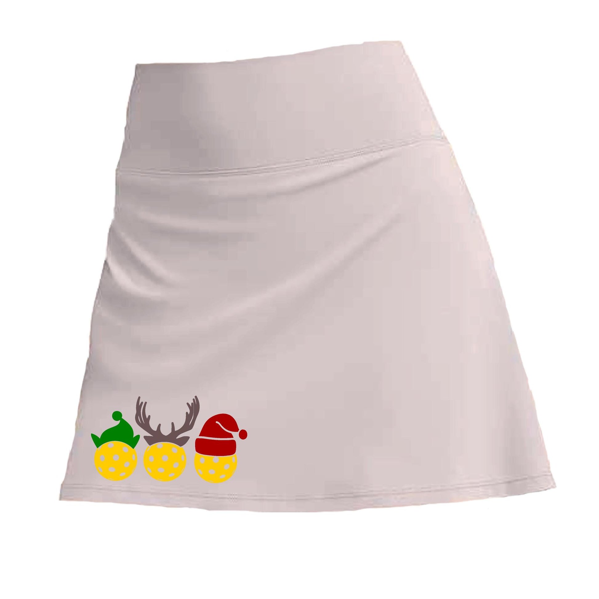 Customizable Two Skorts Set (Black & Grey) Christmas Designs | Pickleball Women’s Skorts | High-Performance Skorts with Shorts and Pockets
