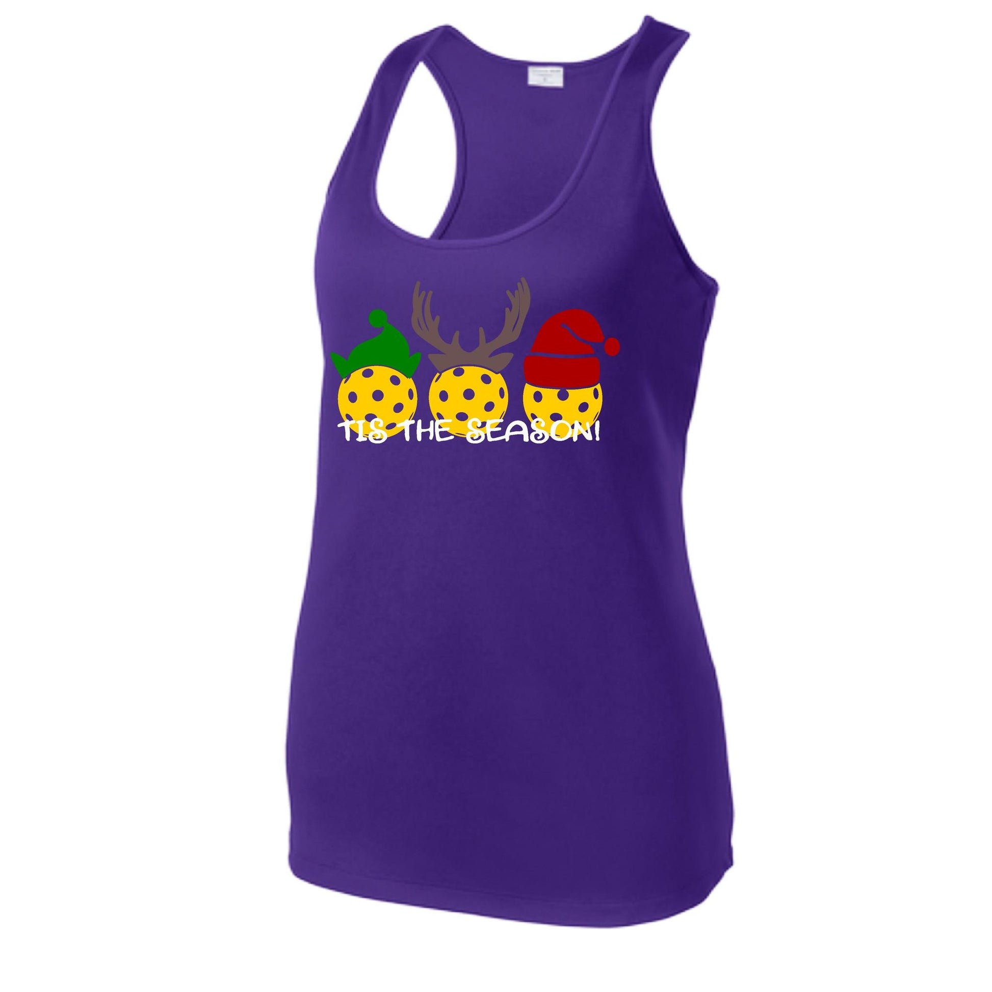 Tis the Season | Women's Racerback Pickleball Performance Tank | 100% Polyester