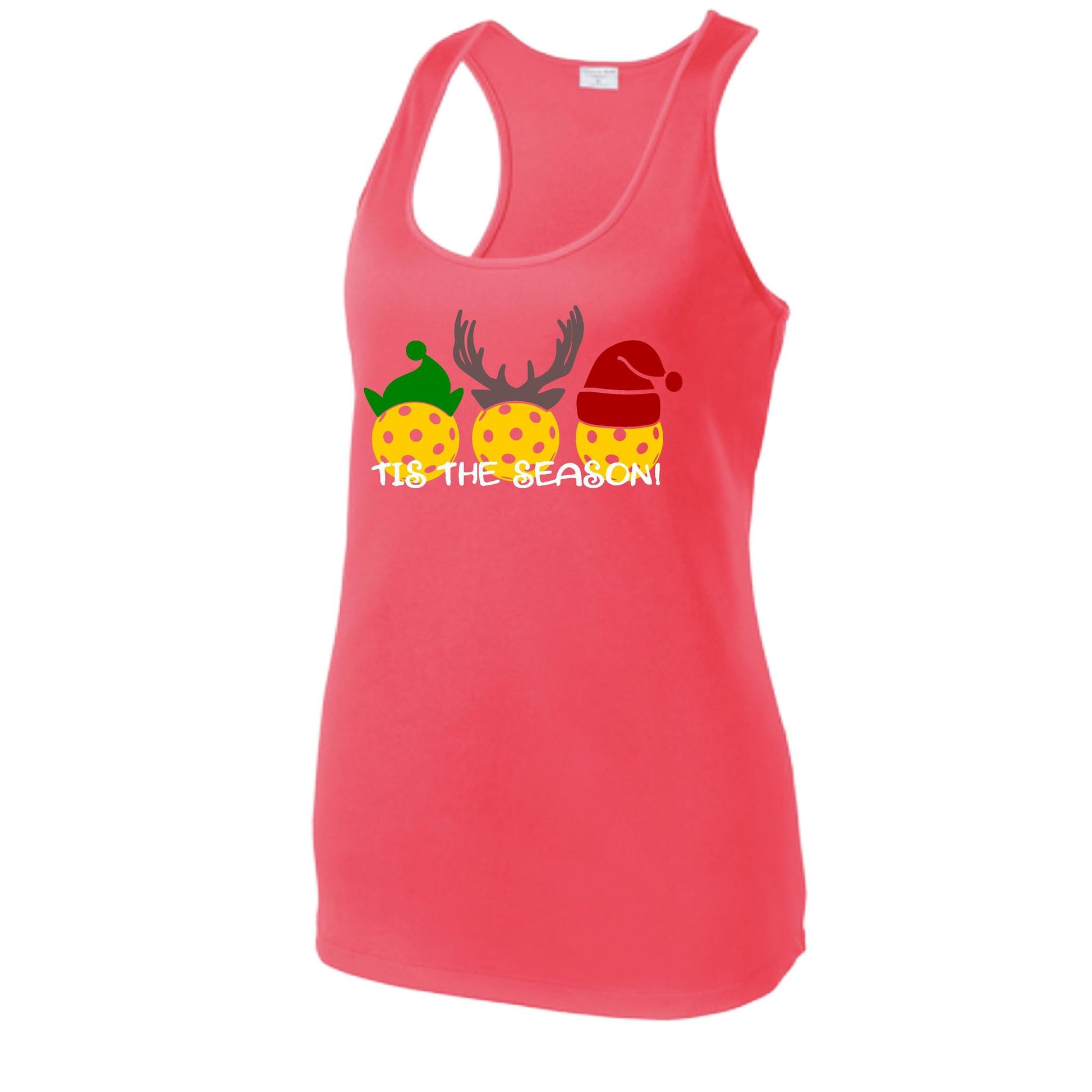 Tis the Season | Women's Racerback Pickleball Performance Tank | 100% Polyester