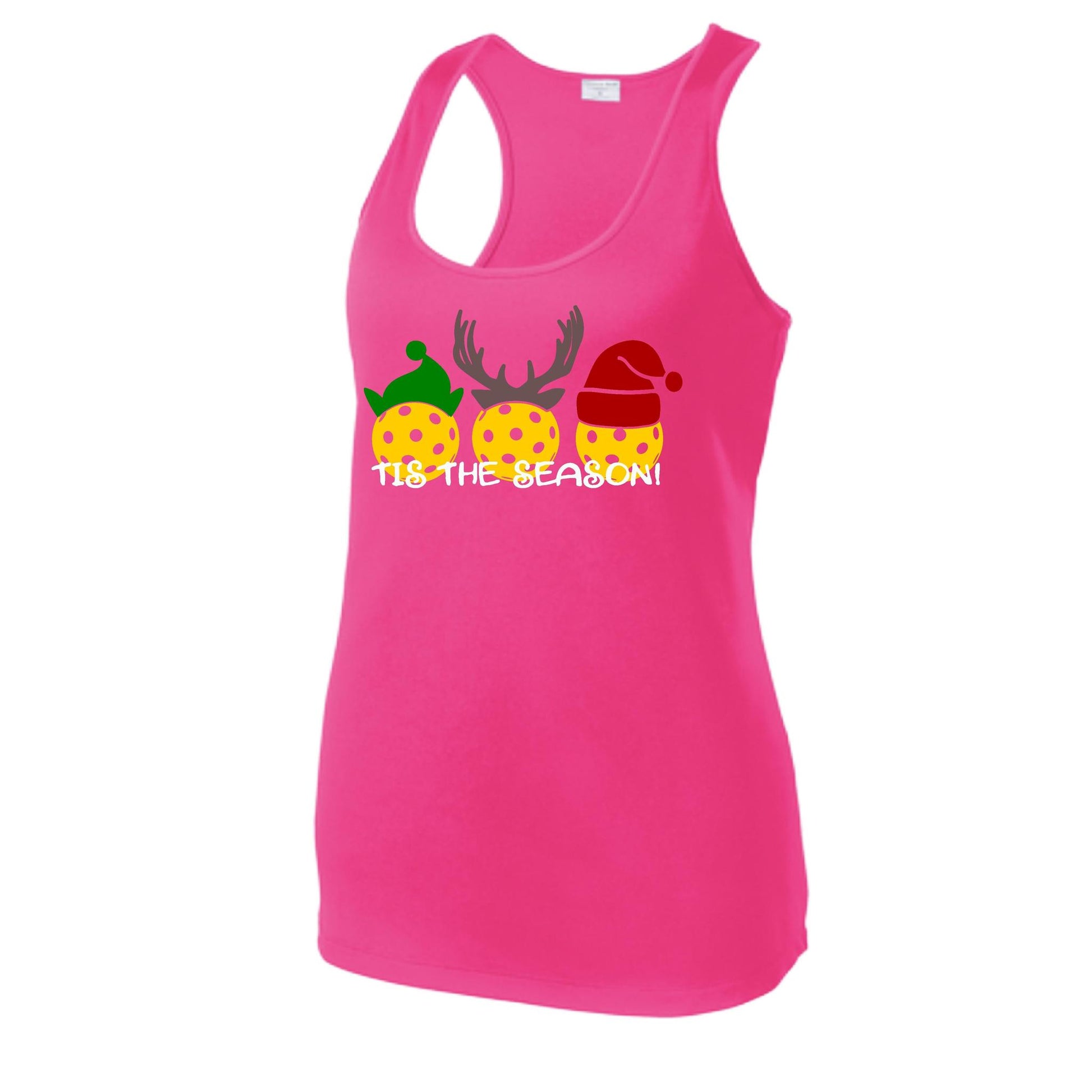 Tis the Season | Women's Racerback Pickleball Performance Tank | 100% Polyester
