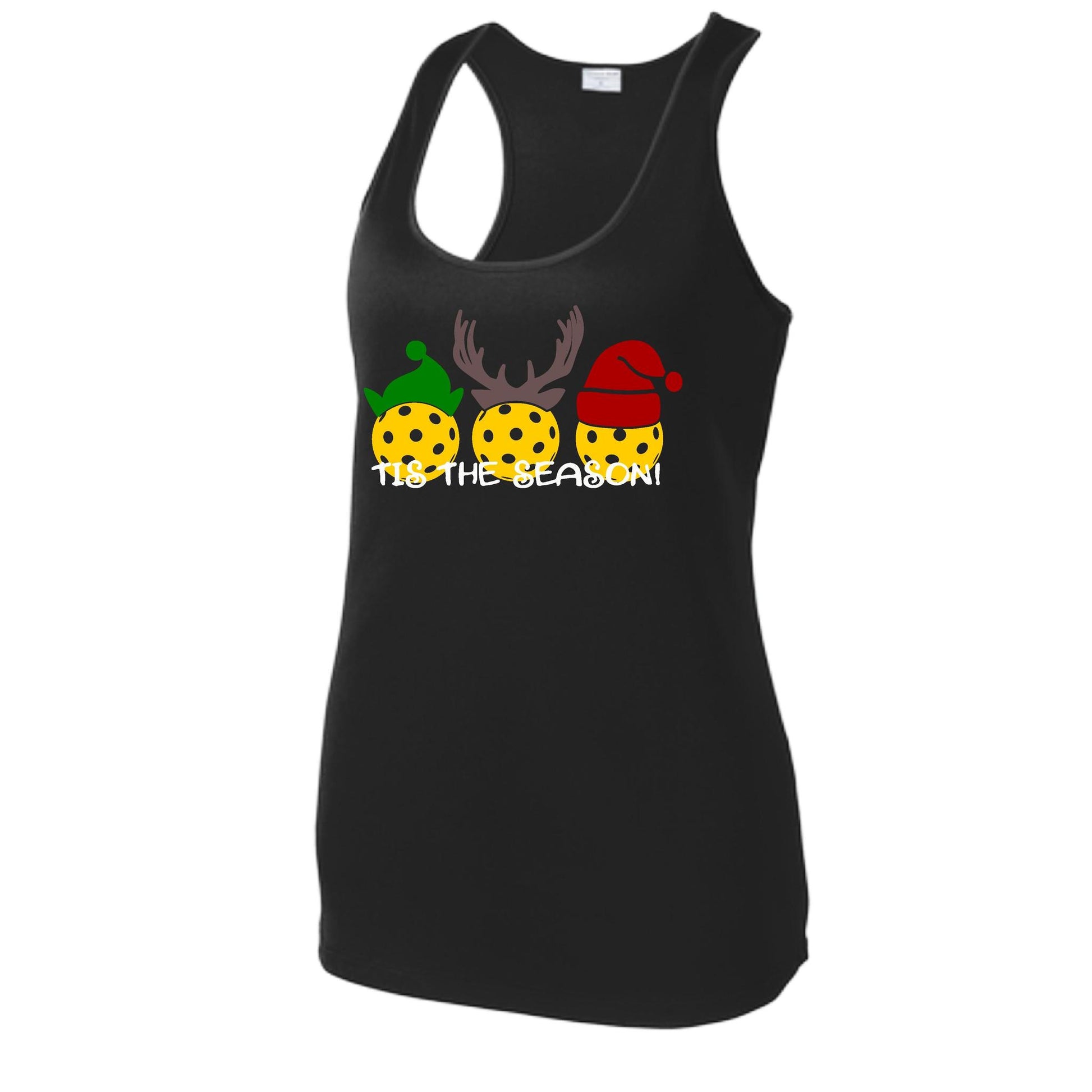 Tis the Season | Women's Racerback Pickleball Performance Tank | 100% Polyester