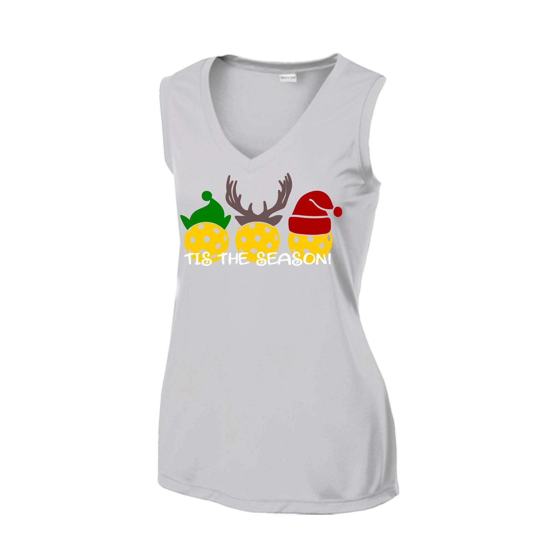 Tis the Season | Women’s Sleeveless Pickleball Performance T-Shirt | 100% Polyester