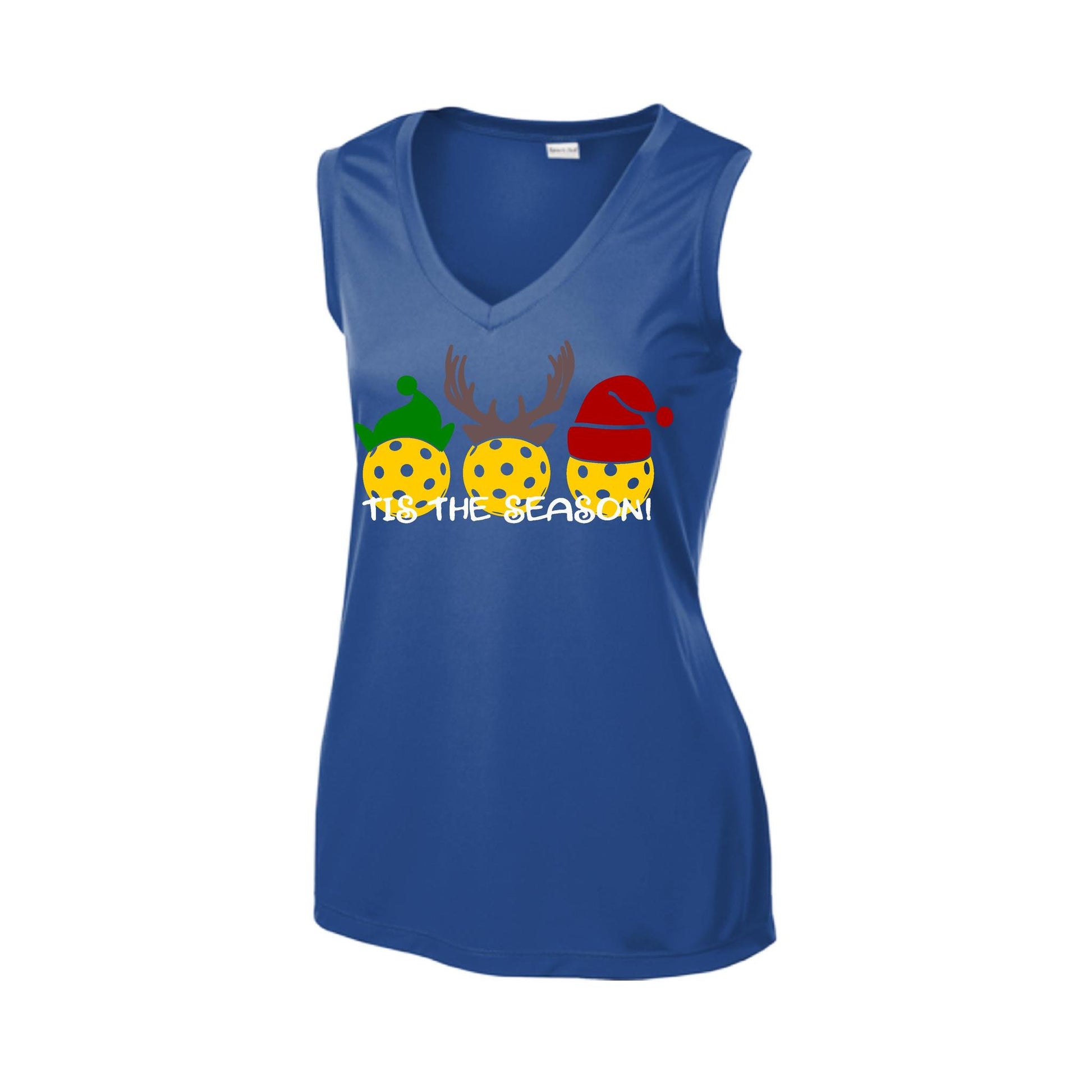 Tis the Season | Women’s Sleeveless Pickleball Performance T-Shirt | 100% Polyester