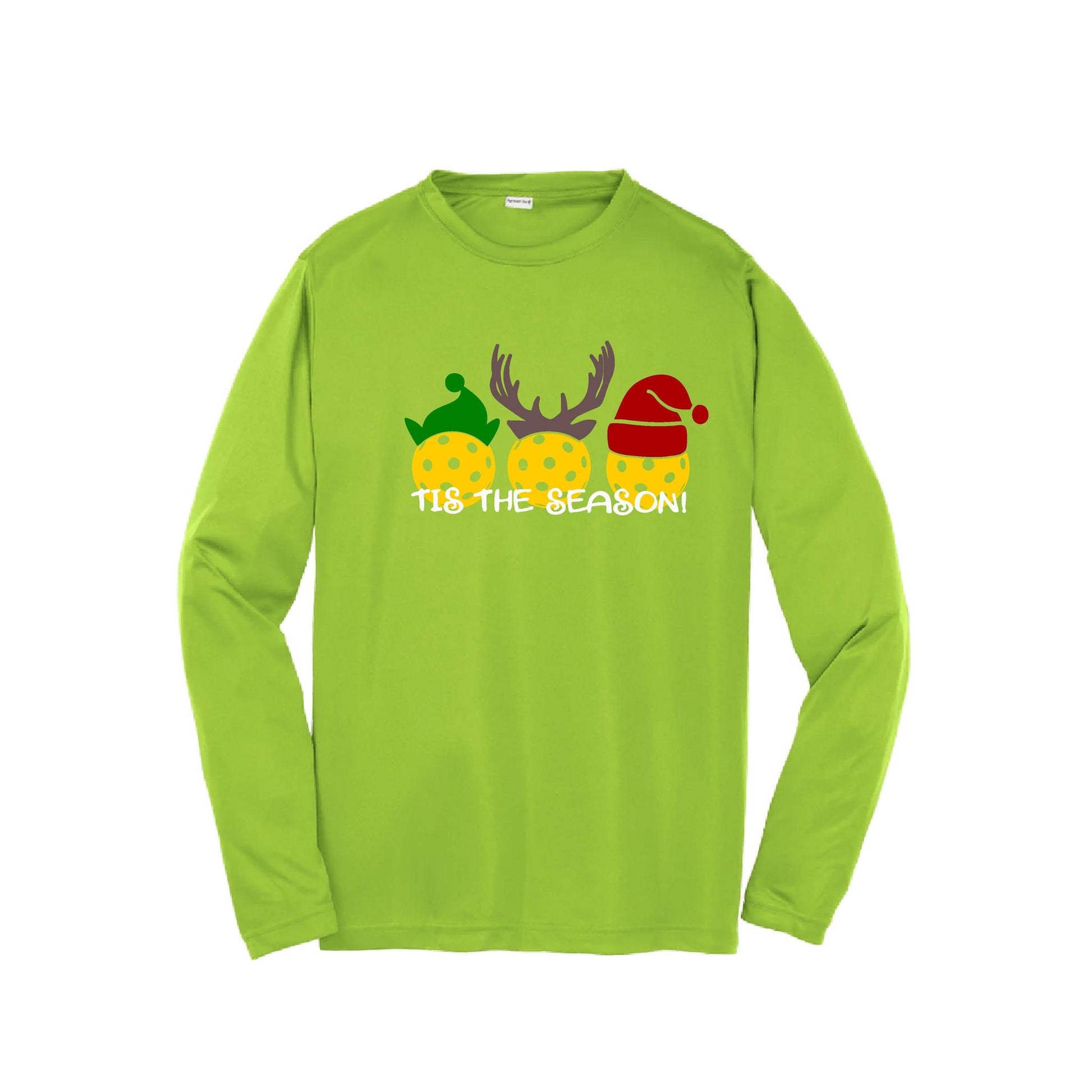 Tis the Season | Youth Long Sleeve Pickleball Performance T-Shirts | 100% Polyester