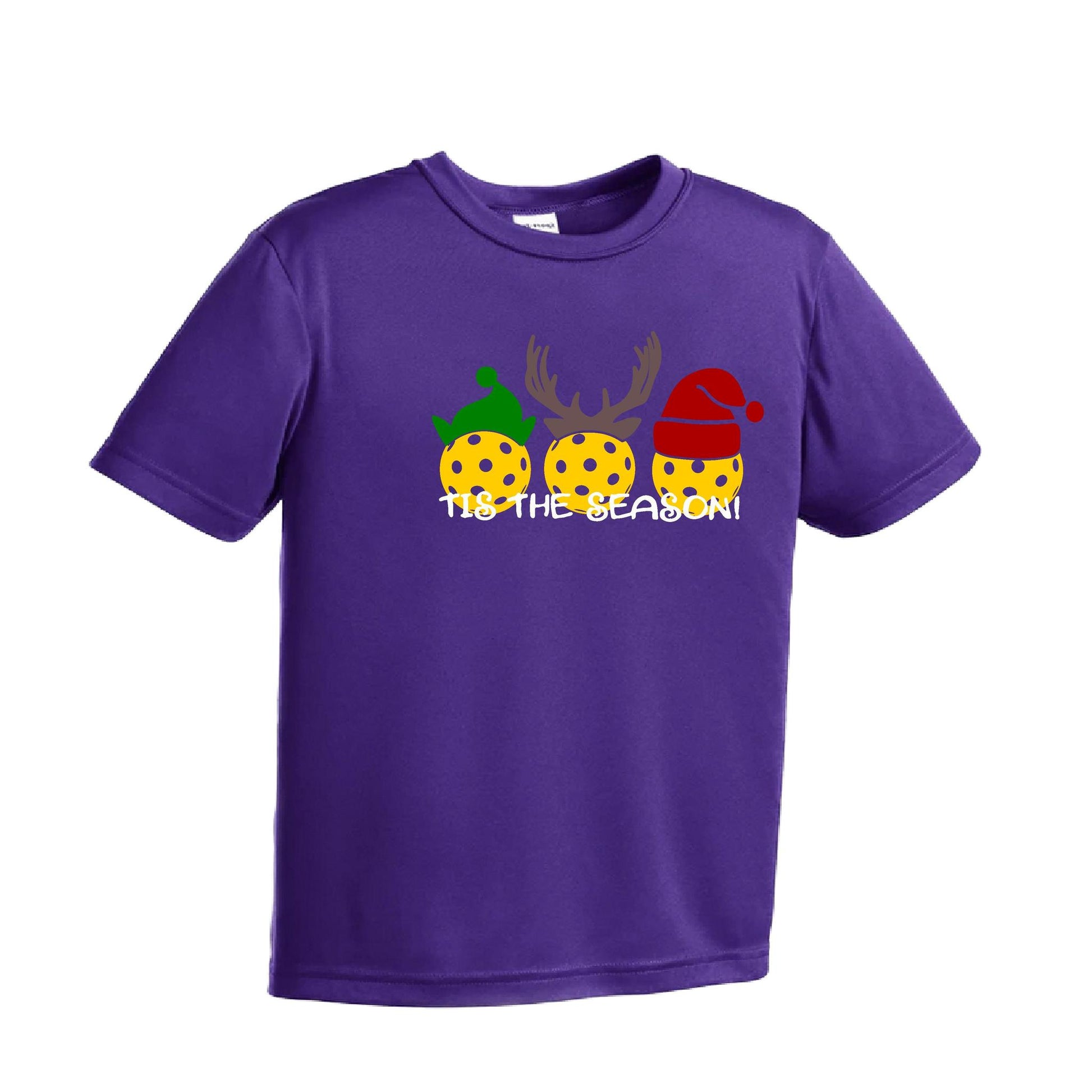 Tis the Season | Youth Short Sleeve Pickleball Performance T-Shirts | 100% Polyester