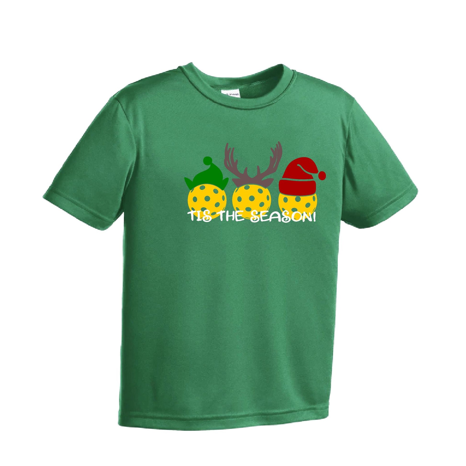 Tis the Season | Youth Short Sleeve Pickleball Performance T-Shirts | 100% Polyester