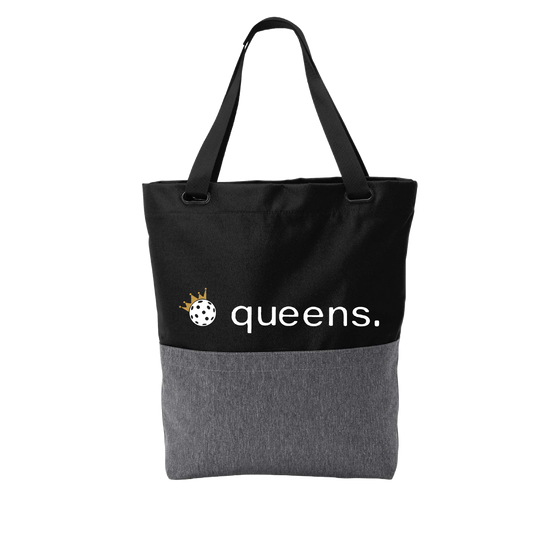 Pickleball Queens With Crown | Pickleball Sports Convertible Tote Bag | Medium Size Court Tote Bag