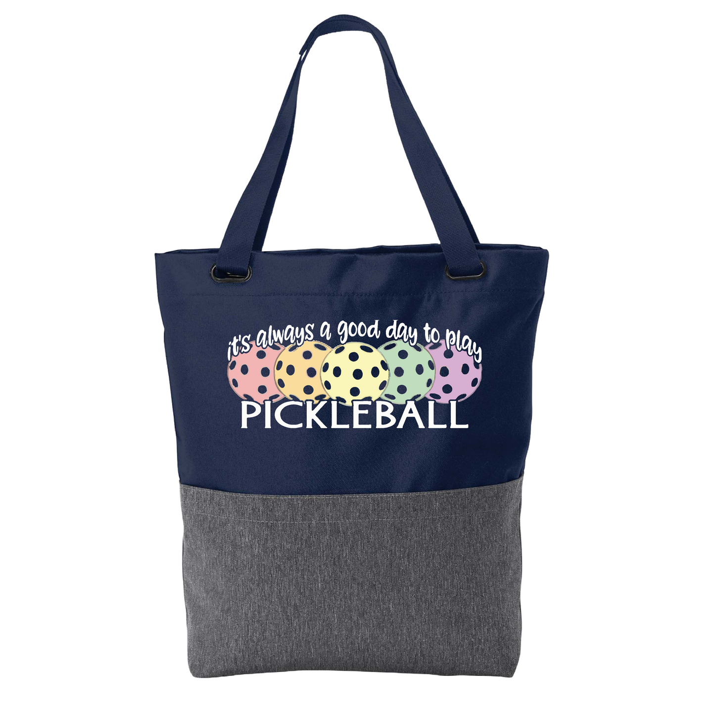 It's Always a Good Day to Play Pickleball | Pickleball Sports Convertible Tote Bag | Medium Size Court Tote Bag